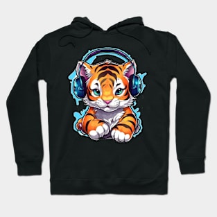 Whiskered Grooves Hip-Hop Kitten Hoodie